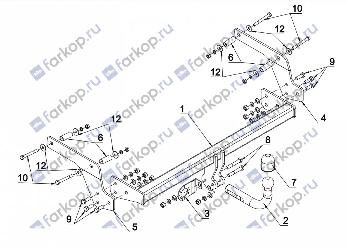 Фаркоп Auto-Hak для Renault Sandero Stepway 2013- G 77 в 