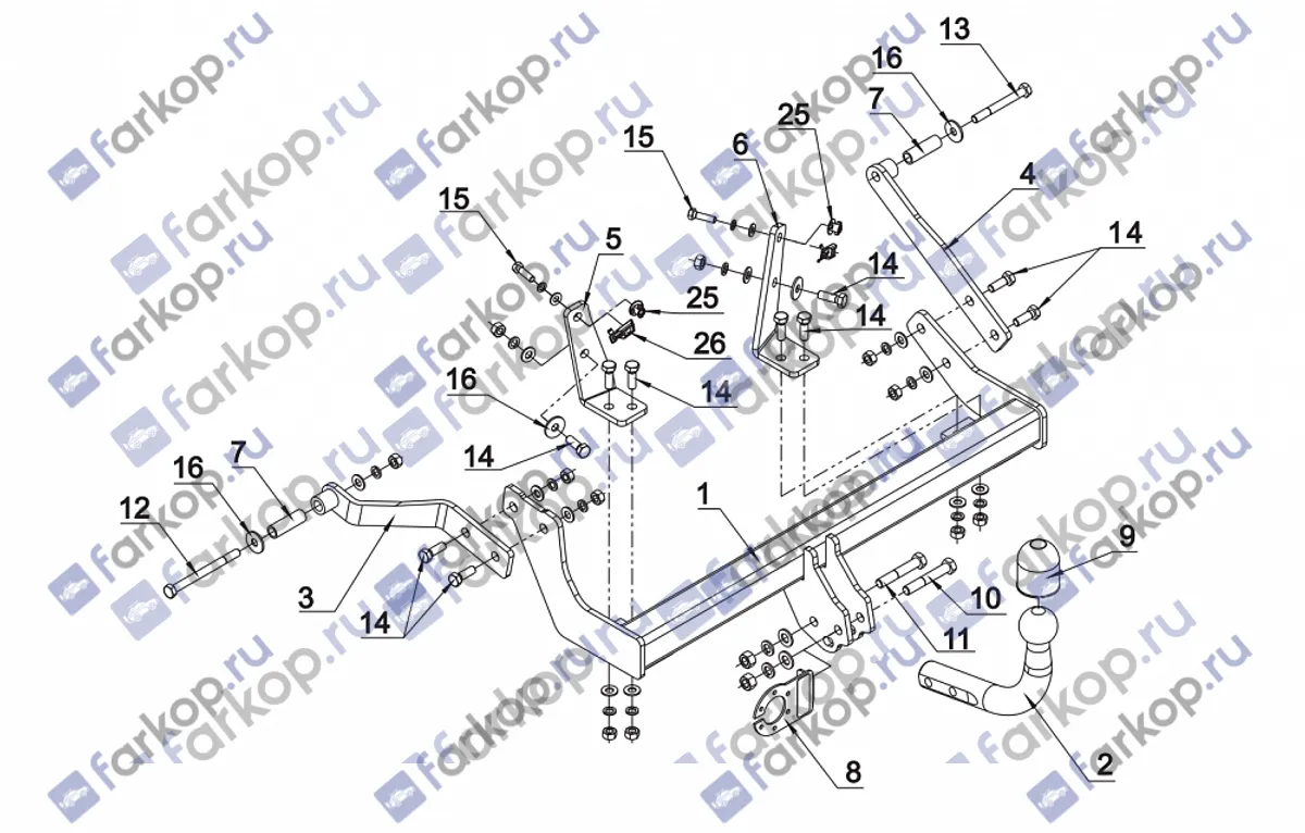 Фаркоп Auto-Hak для Renault Scenic 1996-2003 G 25 в 