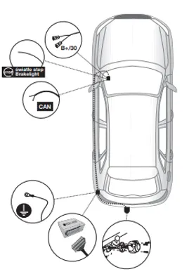 Электрика фаркопа Hak-System (7 pin) для Volkswagen Golf 2014-2019 12500601 в 