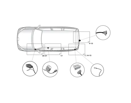 Электрика фаркопа Hak-System (13 pin) для Peugeot 3008 2016- 21500628 в 