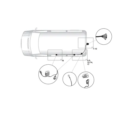 Электрика фаркопа Hak-System (13 pin) для Peugeot Traveller 2016- 21500626 в 