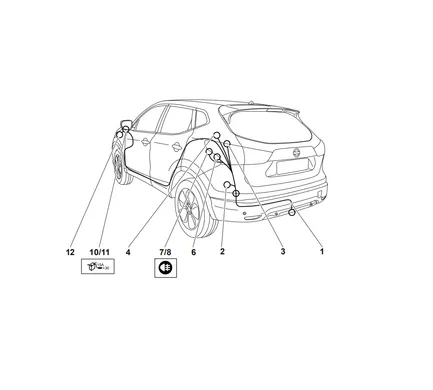 Электрика фаркопа Westfalia (13 pin) для Nissan Qashqai, Qashqai +2 2007-2017 332327300113 в 