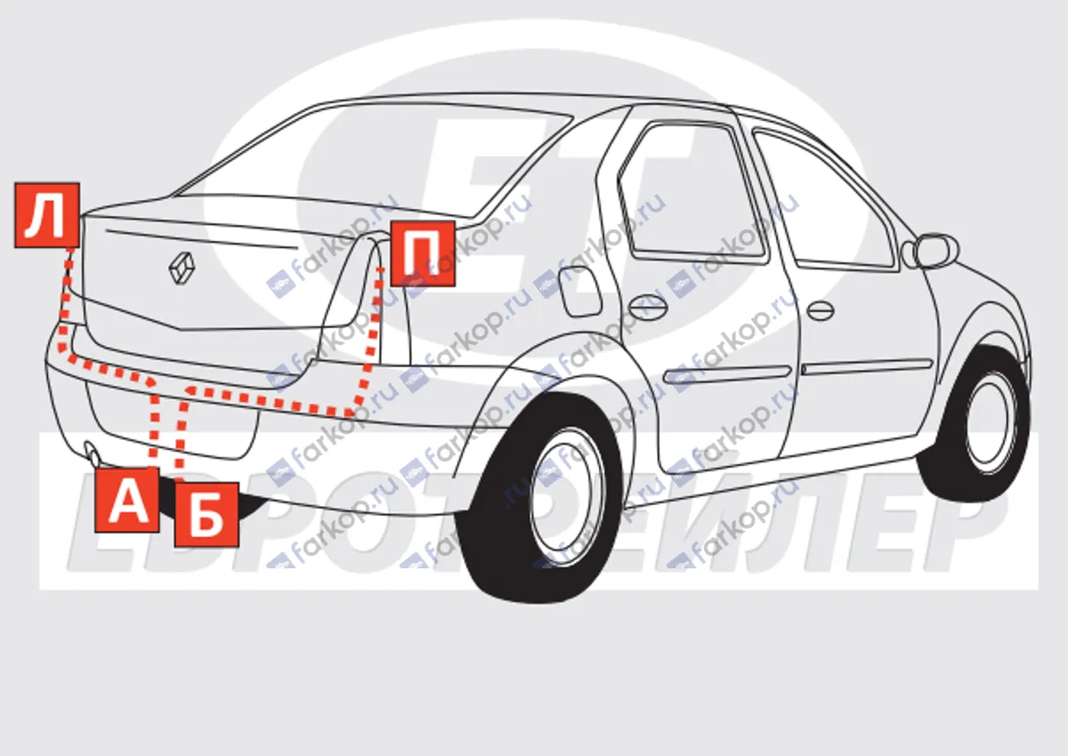 Электрика фаркопа (7 pin) для Renault Logan 2009-2014 105020 в 