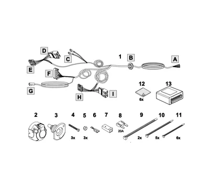 Электрика фаркопа Brink (7 pin) для Renault Logan 2014- 742873 в 