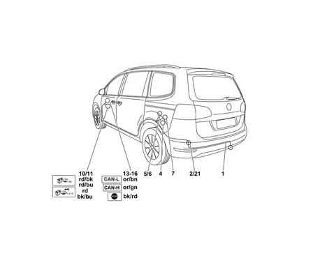 Электрика фаркопа Westfalia (7 pin) для Volkswagen Sharan 2010-2015 321600300107 в 