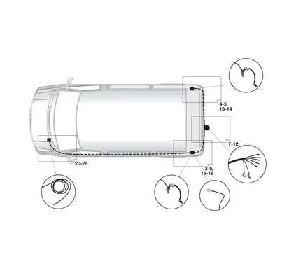 Электрика фаркопа Brink (7 pin) для Volkswagen Caravelle T5 2003-2009 756631 в 