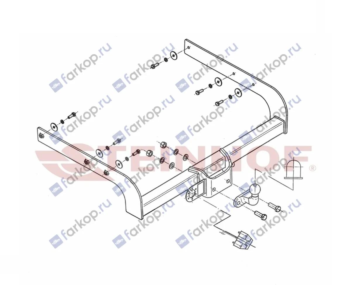 Фаркоп Steinhof для Volkswagen Multivan T5 2003-2015, (шасси) V-124 в 