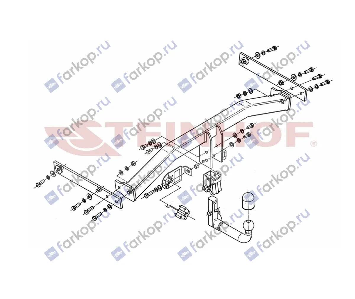 Фаркоп Steinhof для Volkswagen Tiguan 2007-2015 V-129 в 