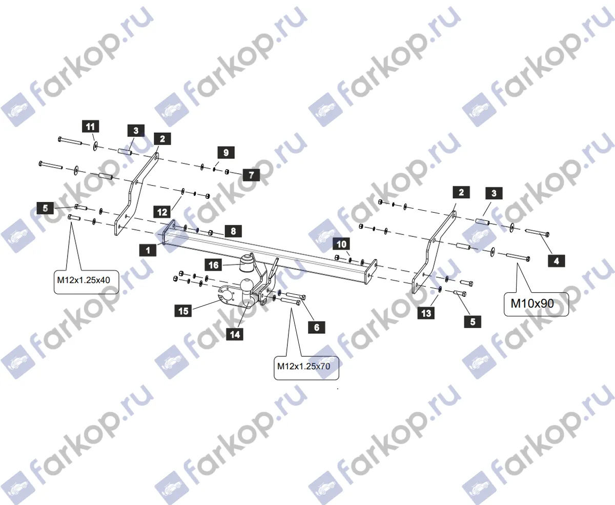 Фаркоп Sheriff для Renault Logan 2014- 2881.12 в 