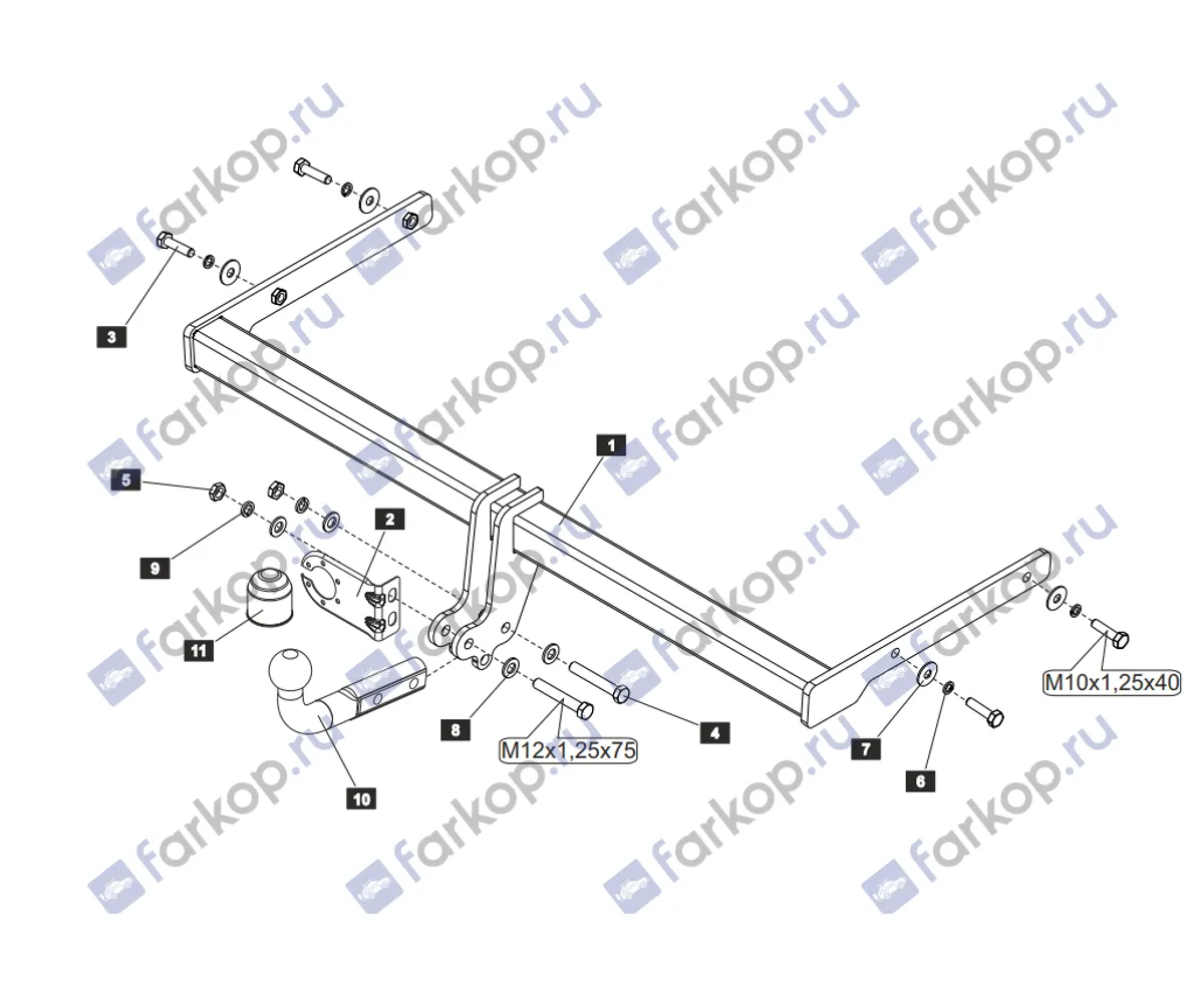 Фаркоп Sheriff для Volkswagen Polo 2020- 2882.12 в 