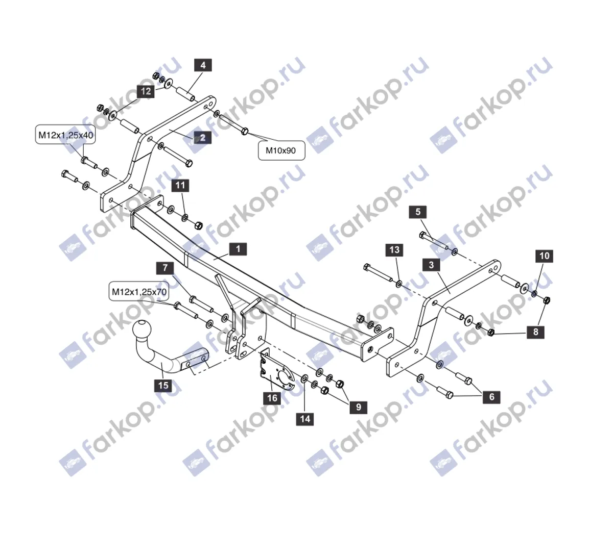 Фаркоп Sheriff для Renault Sandero Stepway 2014- 2982.12 в 