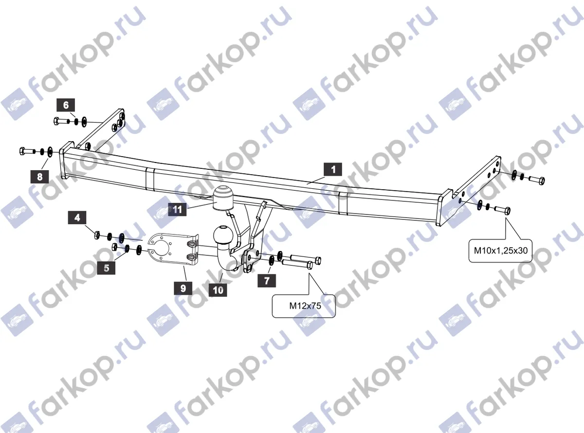 Фаркоп Sheriff для Volkswagen Tiguan 2007-2017 3659.12 в 