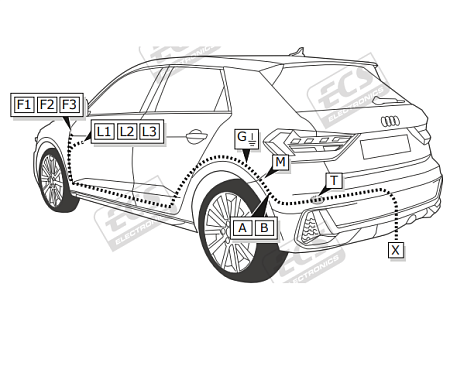 Электрика фаркопа ECS (13 pin) для Audi A3 2012- VW190H1 в 