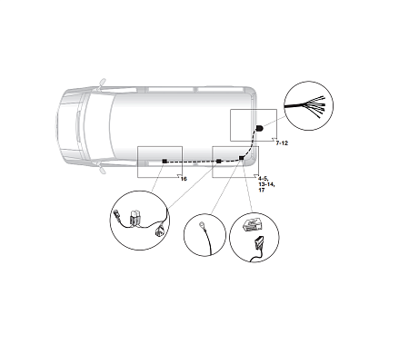 Электрика фаркопа Hak-System (7 pin) для Citroen Jumpy 2017- 12500626 в 