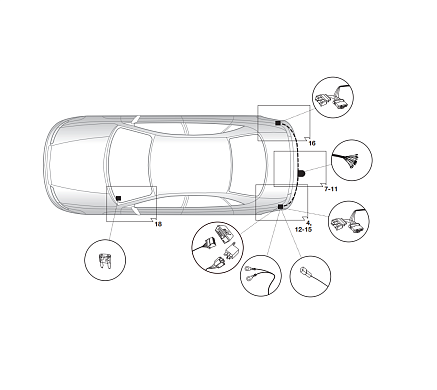 Электрика фаркопа Hak-System (13 pin) для Renault Laguna 2013-2015 21180536 в 