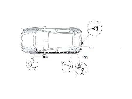 Электрика фаркопа Hak-System (13 pin) для Citroen DS3 2009-2015 21500558 в 