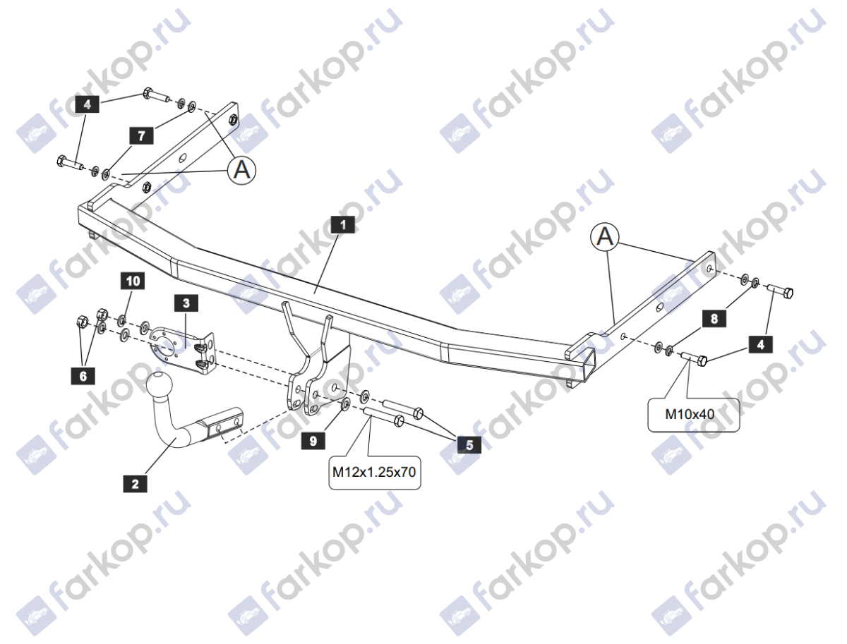 Фаркоп Sheriff для Volkswagen Jetta 2011-2019 3047.12 в 