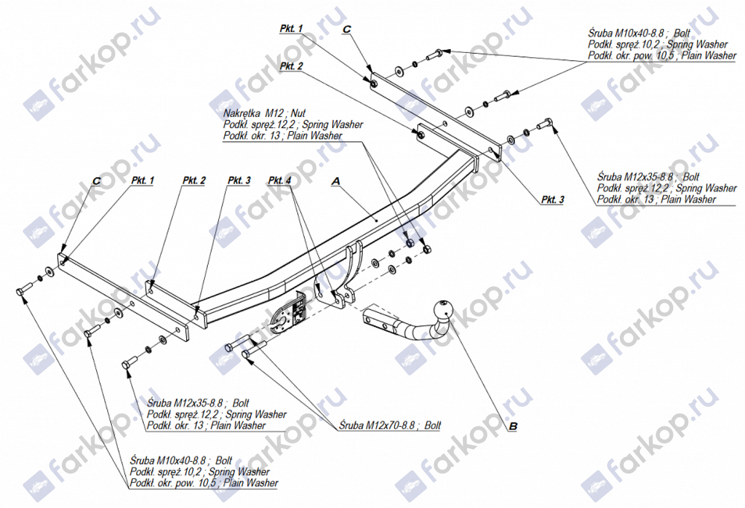 Фаркоп Imiola для Volkswagen Jetta 2005-2011 W.030 в 