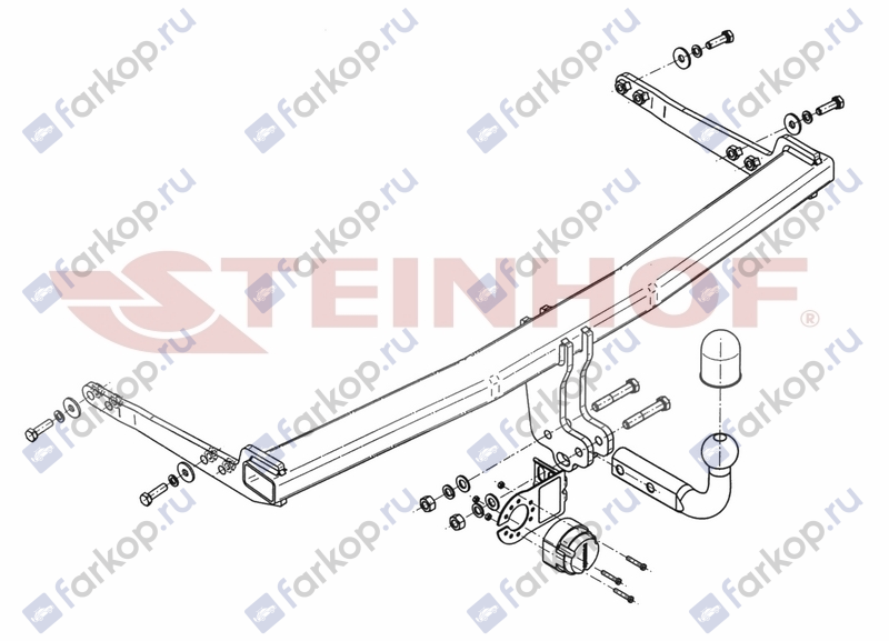 Фаркоп Steinhof для Audi A3 (3,5 дв) 2012- V-062 в 