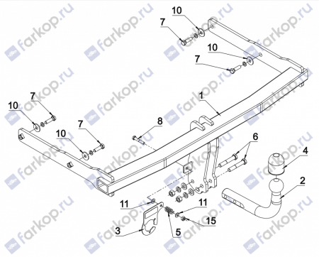 Фаркоп Auto-Hak для Audi A7 (sportback, Quattro, S-line) 2011-2017 A 30 в 