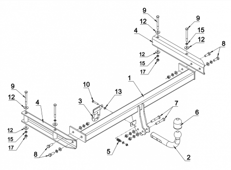 Фаркоп Auto-Hak для Audi A6 allroad 2006-2012 A 28 в 