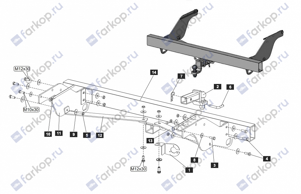 Фаркоп Baltex для Mazda BT-50 2006-2012 12.1608.31 в 