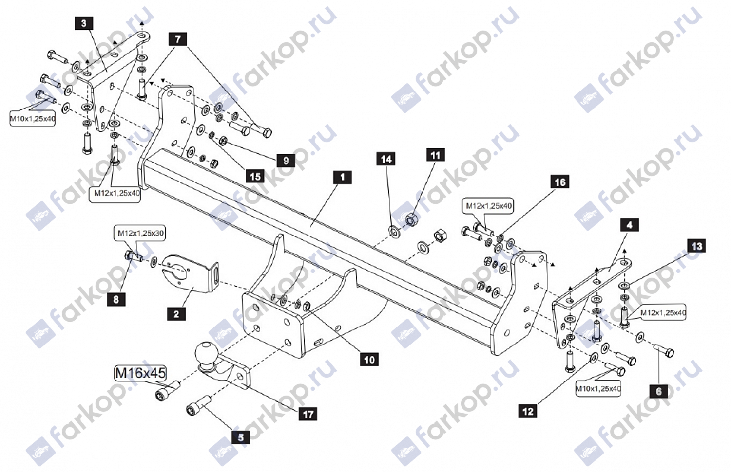 Фаркоп Baltex для Nissan Navara 2005-2015 15201621 в 