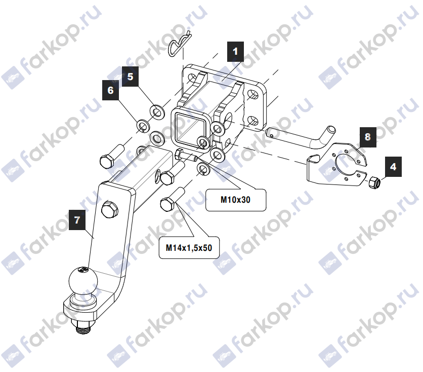 Фаркоп TowRus для Haval H9 2024- 289236 в 